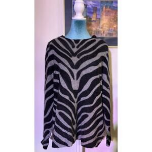 Neiman Marcus cashmere sweater animal print